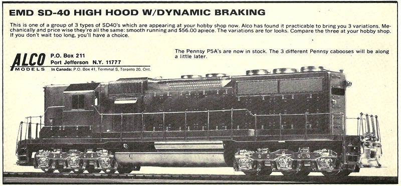 ALCO Models 1971
                           ad for EMD SD40 release