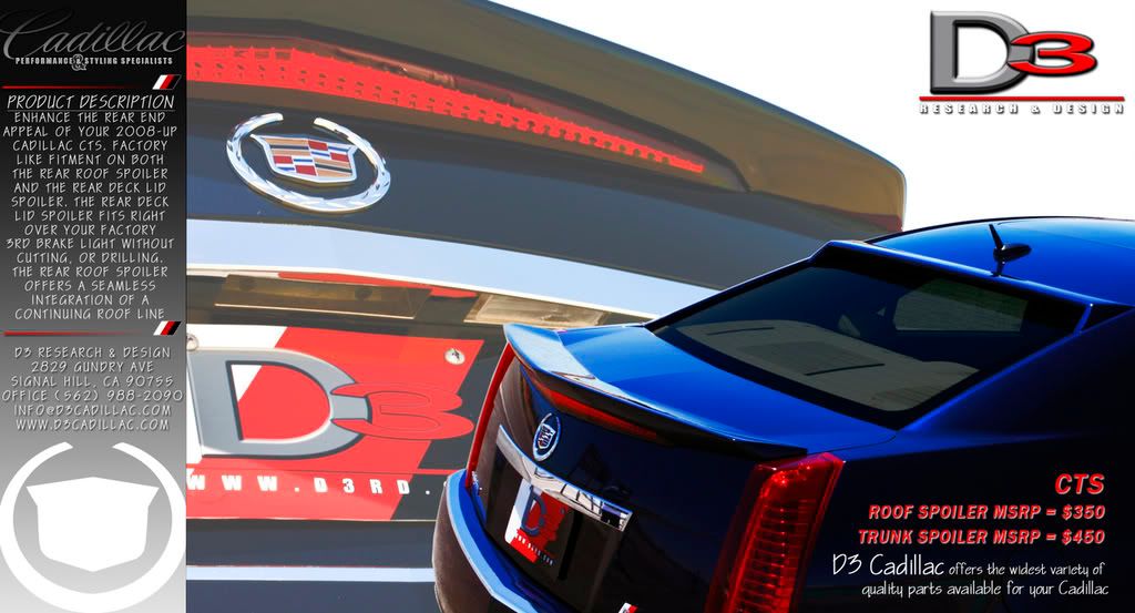 200809 Cadillac CTS Rear Trunk Spoiler (Options)
