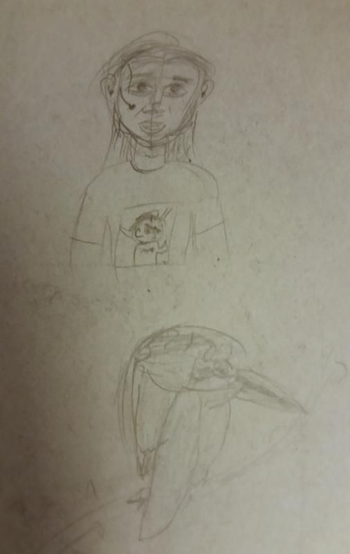 365 Sketch 2015: Day 42&43: Bird and Man