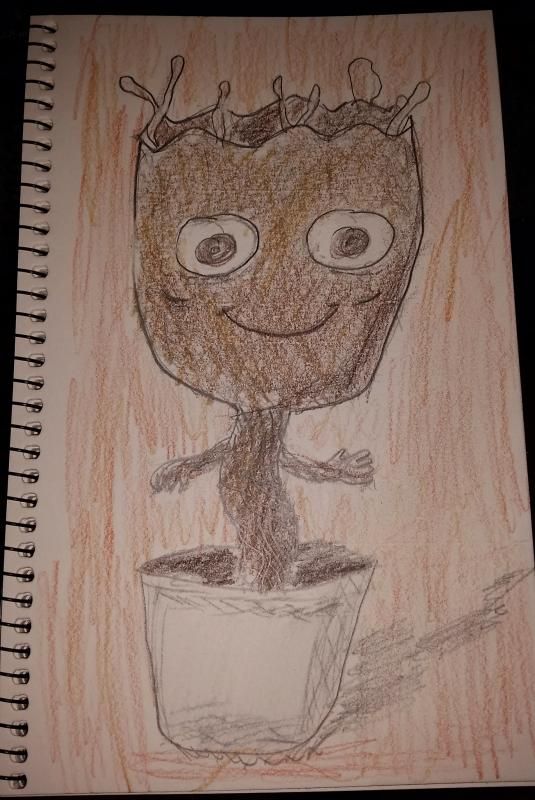 365 Sketch 2015: Day 47: Dancing Groot