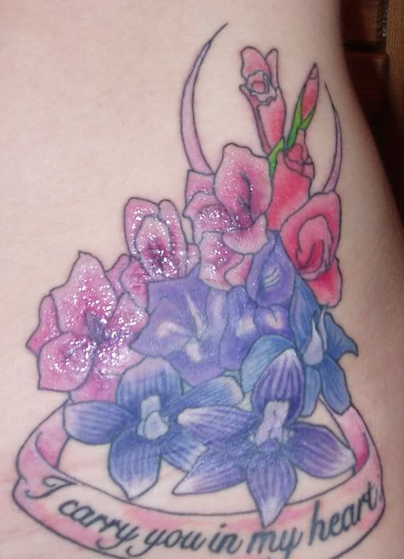 Creative Flower Love Tattoo Design