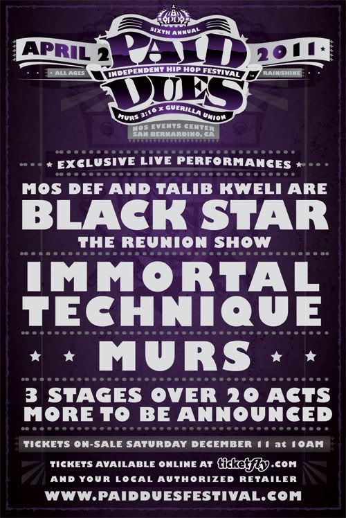 2011 Paid Dues Festival Headliners Announced 2011 Paid Dues Festival Headliners Announced