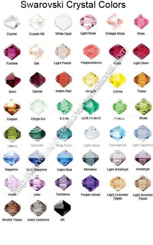 Swarovski® Austrian Crystal Colors/Birthstone Colors